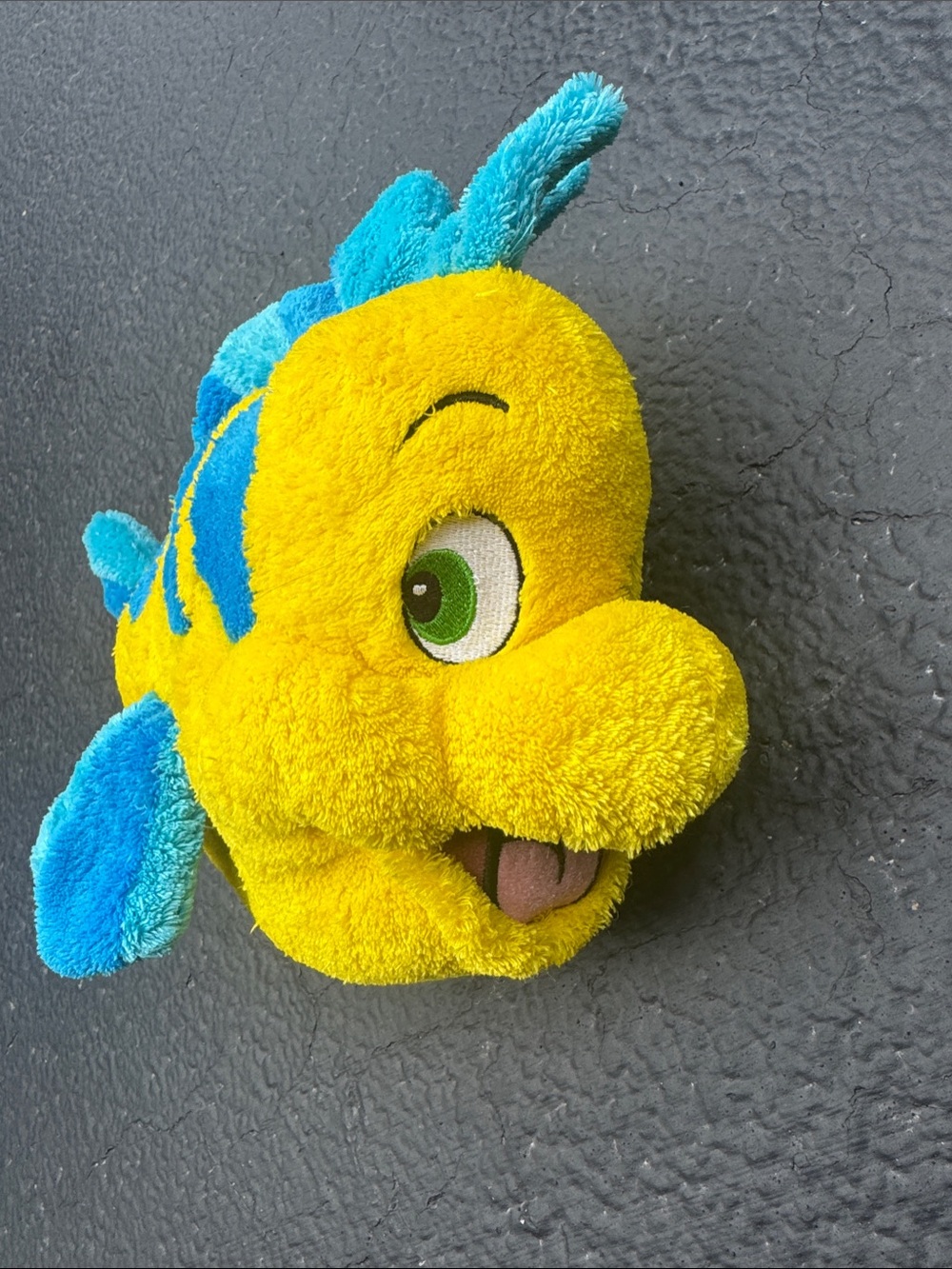 Disney Yellow and Blue Flounder Plush Little Mermaid vintage